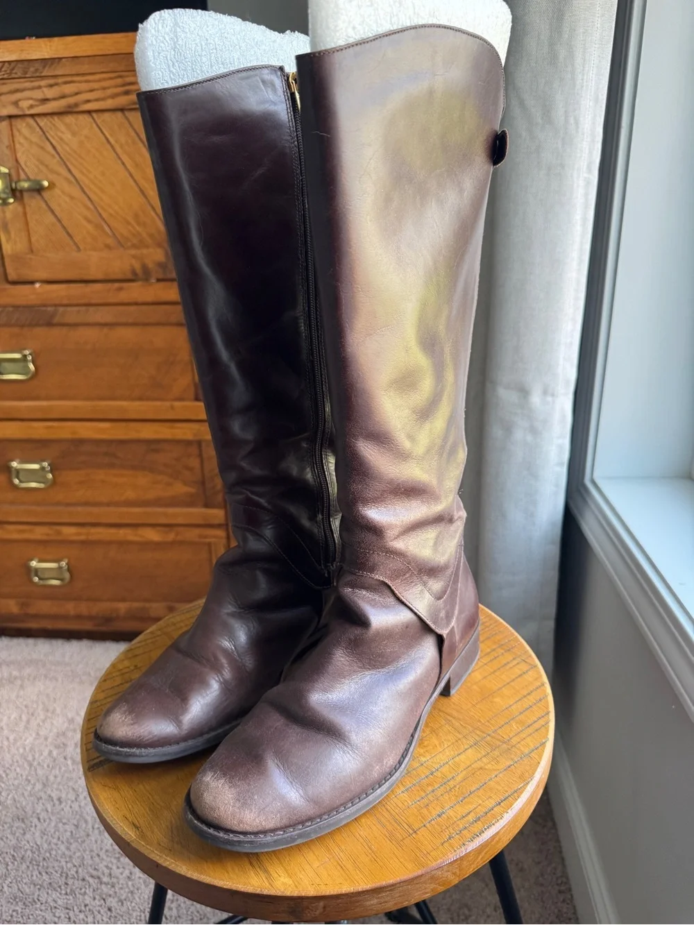 Steven By Steve Madden Tall Brown Leather Winter Boots